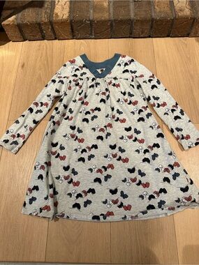 Tea Collection Grey Butterfly Print Long Sleeve Dress